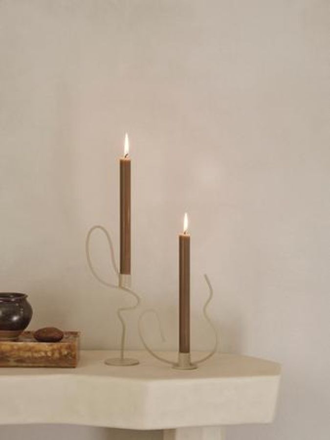Ferm Living - Valse Candle Holder - High - Cashmere